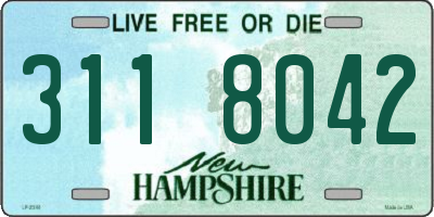 NH license plate 3118042