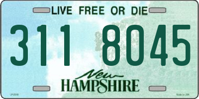 NH license plate 3118045