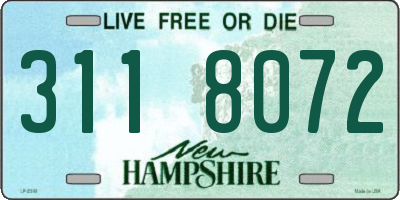 NH license plate 3118072