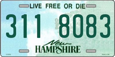 NH license plate 3118083