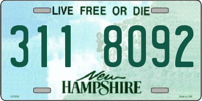 NH license plate 3118092