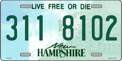 NH license plate 3118102