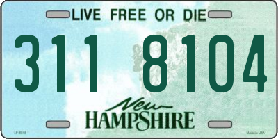 NH license plate 3118104