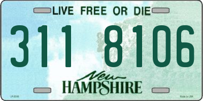NH license plate 3118106