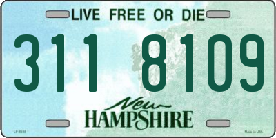 NH license plate 3118109