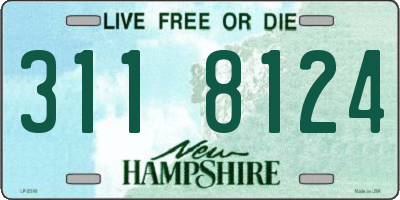NH license plate 3118124