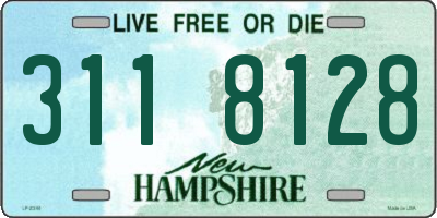 NH license plate 3118128