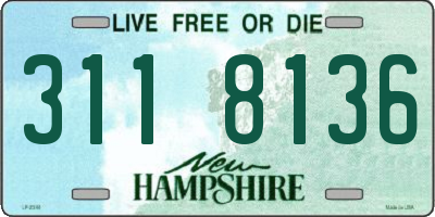 NH license plate 3118136