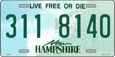 NH license plate 3118140