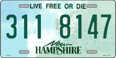 NH license plate 3118147