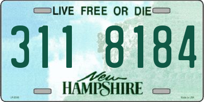 NH license plate 3118184