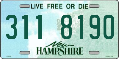 NH license plate 3118190