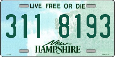 NH license plate 3118193