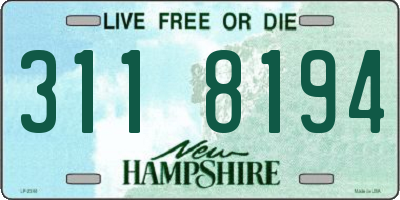 NH license plate 3118194