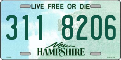 NH license plate 3118206