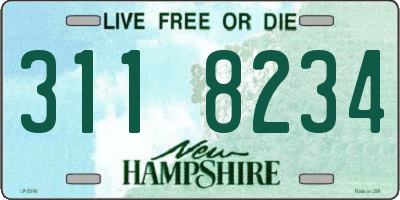 NH license plate 3118234