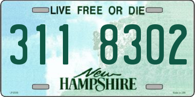 NH license plate 3118302