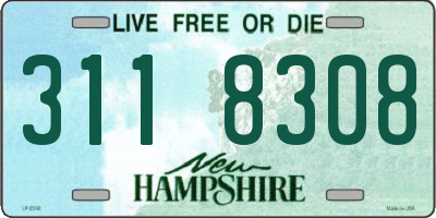 NH license plate 3118308