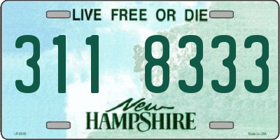 NH license plate 3118333