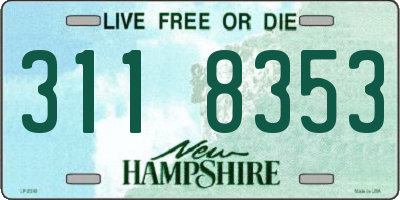 NH license plate 3118353