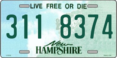 NH license plate 3118374
