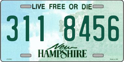 NH license plate 3118456