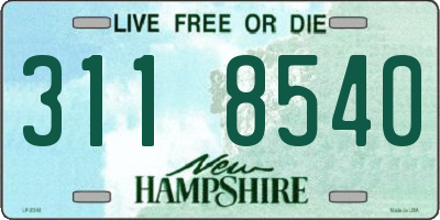 NH license plate 3118540