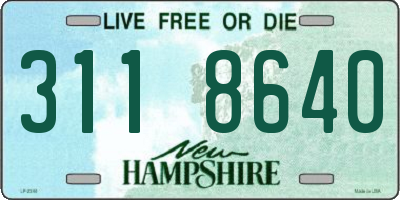 NH license plate 3118640