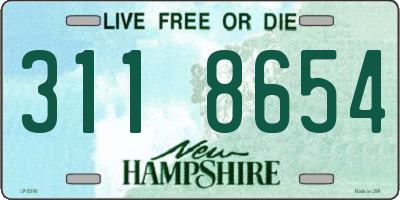NH license plate 3118654