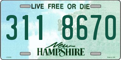 NH license plate 3118670