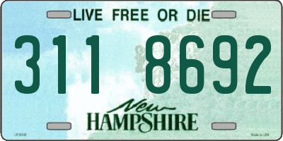 NH license plate 3118692