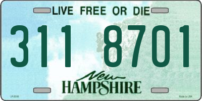 NH license plate 3118701