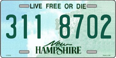 NH license plate 3118702