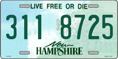 NH license plate 3118725