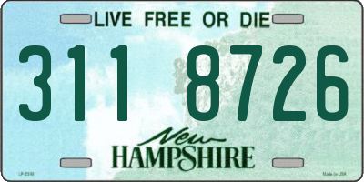 NH license plate 3118726