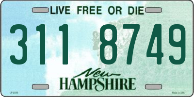 NH license plate 3118749