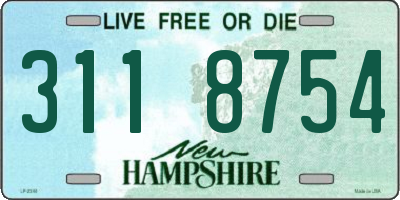 NH license plate 3118754