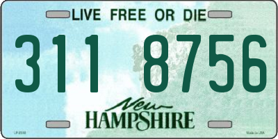 NH license plate 3118756