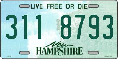 NH license plate 3118793
