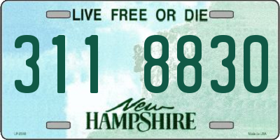 NH license plate 3118830