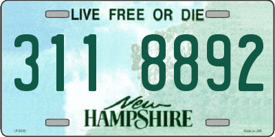 NH license plate 3118892