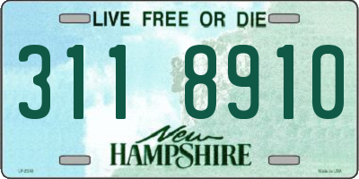 NH license plate 3118910