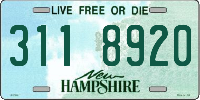 NH license plate 3118920