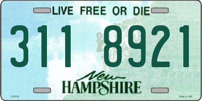 NH license plate 3118921