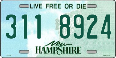 NH license plate 3118924