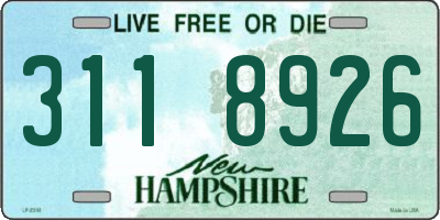 NH license plate 3118926