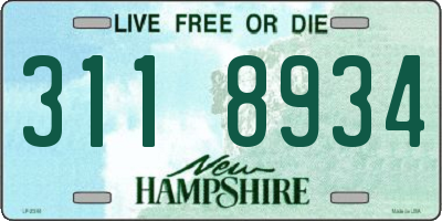 NH license plate 3118934