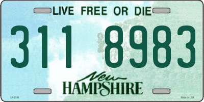 NH license plate 3118983