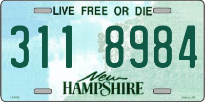 NH license plate 3118984