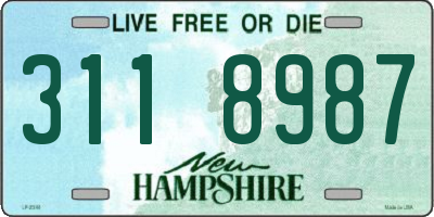 NH license plate 3118987